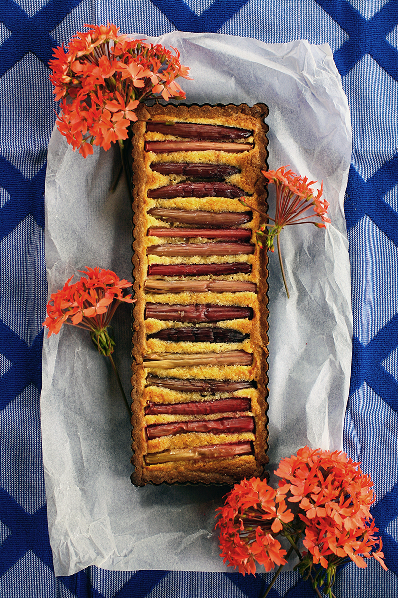 rhubarb frangipane tart gluten free almond meal recipe