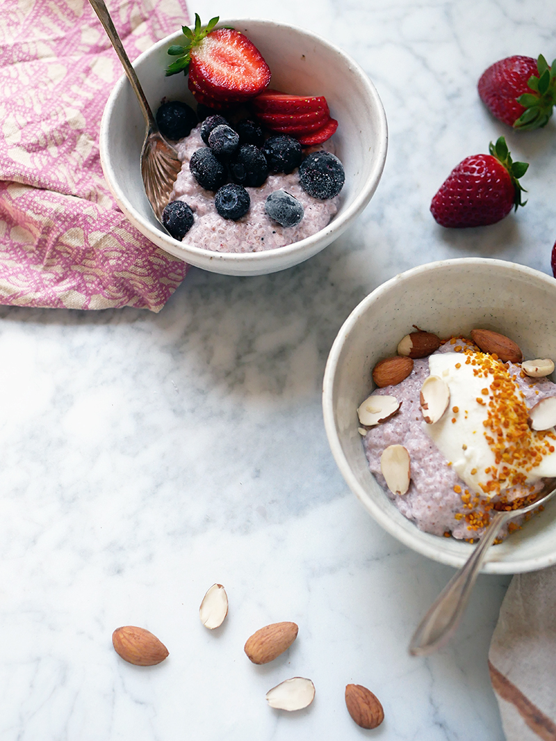 strawberry-milk-chia-pudding-berries-coconut-yoghurt-bee-pollen-breakfast-recipe